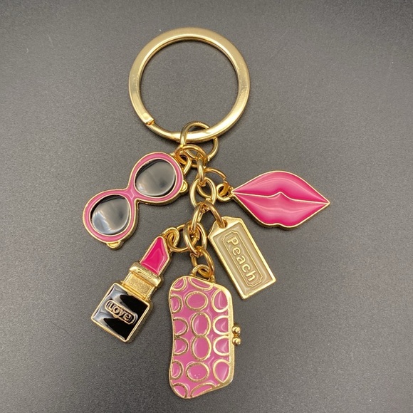 Girly Pink and Gold Keychain - Picture 1 of 4